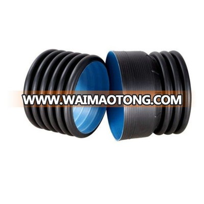 Hebei SN8 Black HDPE Twin Wall DWC Corrugated Drainage pipe